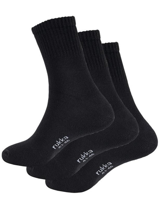 RUKKA SOCK 3-PACK BLK MEDIUM