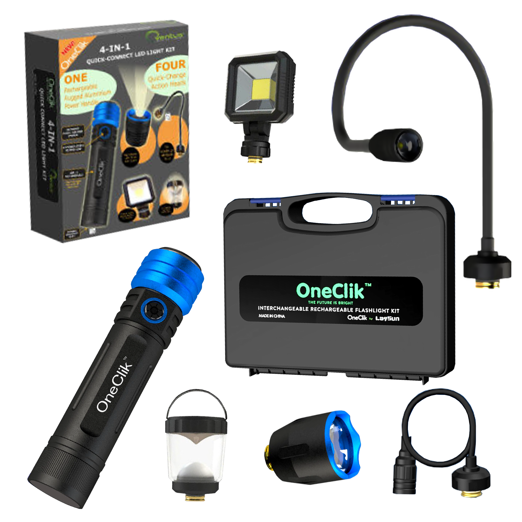 Multi Led Torch ONECLIK LED MULTI HEAD TORCH KIT- ideal gift idea – SPORTOURING LTD