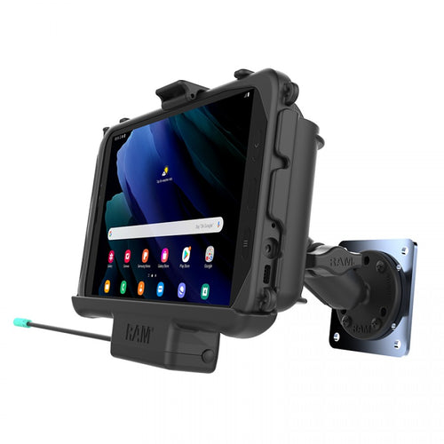 RAM-B-101-225B-SAM60P-V7B1 RAM® EZ-Roll'r Powered Mount for Samsung Tab Active3 and Tab Active2