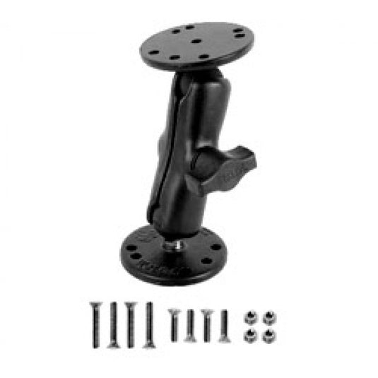 RAM-B-101-G1 Double Socket Arm 1" Ball with 2 Round Bases and Hardware Pack