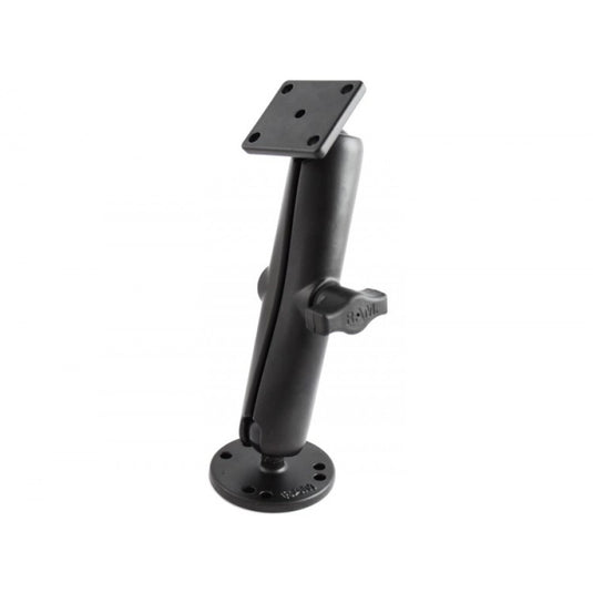 RAM-B-139-C 1" Ball Mount with Long Double Socket Arm, 2.5" Round Base & 2" x 1.7" Rectangular AMPS Plate