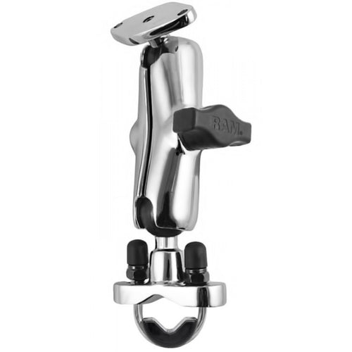 RAM-B-149CH Chrome Handlebar Rail Mount with Stainless Steel U-Bolt Base