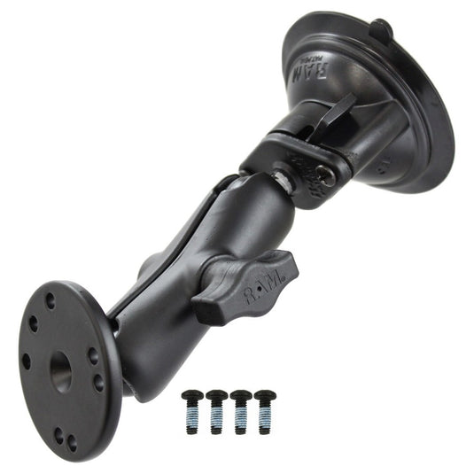 RAM-B-166-202U-UK1 RAM® Twist-Lock Suction Cup Mount with Round Plate with Hardware