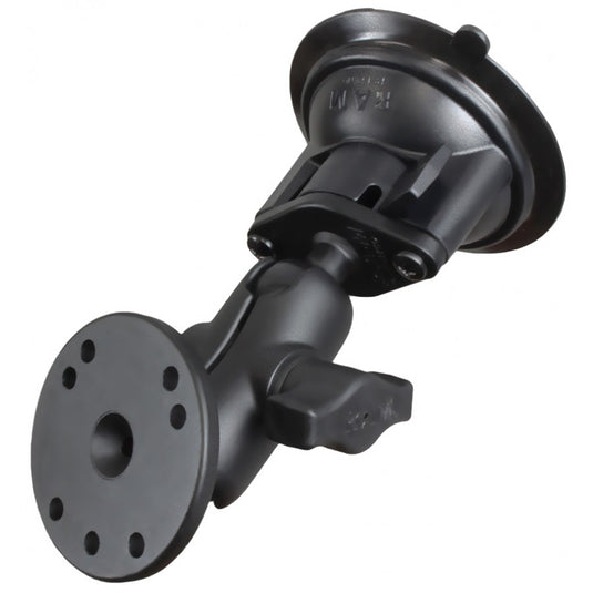 RAM-B-166-A-202 Twist Lock Suction Mount with Short Arm and Round AMPS Plate