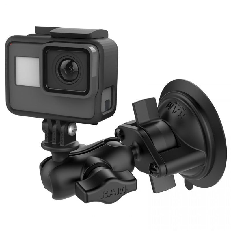 Load image into Gallery viewer, RAM-B-166-A-GOP1 RAM® Twist-Lock Suction Cup Mount with Universal Action Camera Adapter
