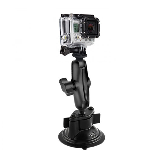 RAM-B-166-GOP1 Twist Lock Suction Mount with 1" Ball GoPro® Hero, TomTom Bandit & Garmin VIRB X & XE Adapter