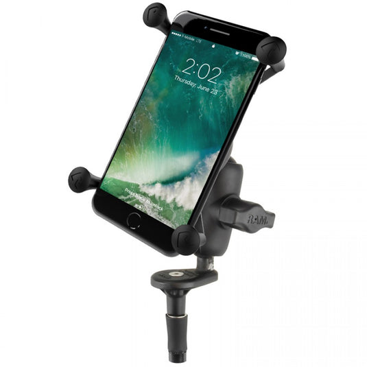 RAM-B-176-A-UN10 Fork Stem Mount with Short Double Socket Arm & Universal X-Grip Large Phone Holder