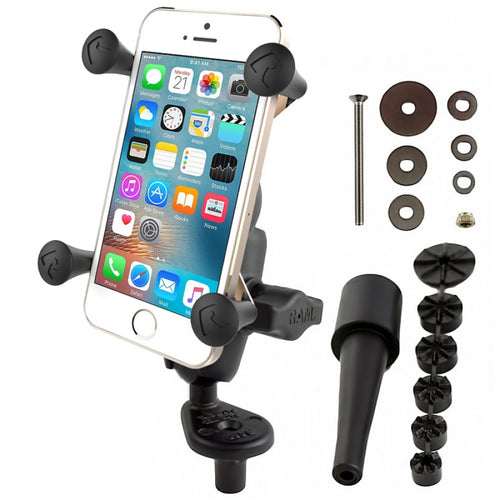 RAM-B-176-A-UN7 Fork Stem Mount with Short Double Socket Arm & Universal X-Grip Smart Phone Holder