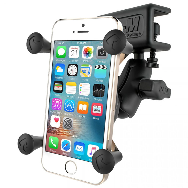 Load image into Gallery viewer, RAM-B-177-UN7 X-Grip® Phone Mount with Glare Shield Clamp Base
