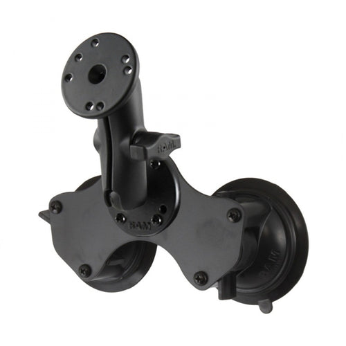 RAM-B-101-189B Double Suction Cup Mount with Round Plate (AMPS)