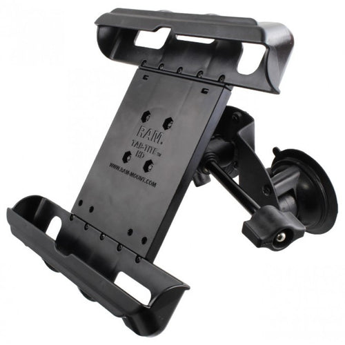 RAM-B-189-A-TAB17-ALA1-KR Dual Suction Cup EFB Mount with Short Arm & Retention Knob, and Large Tab-Tite Tablet Holder