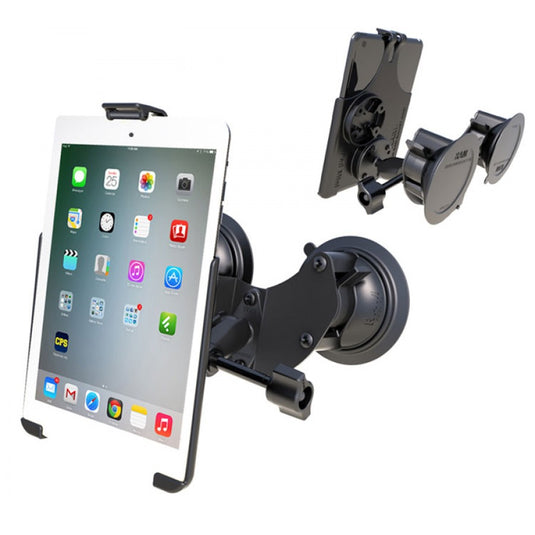 RAM-B-189-AP14-ALA1-KR Dual Suction Cup EFB Mount with Arm & Retention Knob, and Form-Fit Holder for the Apple iPad mini 1-3