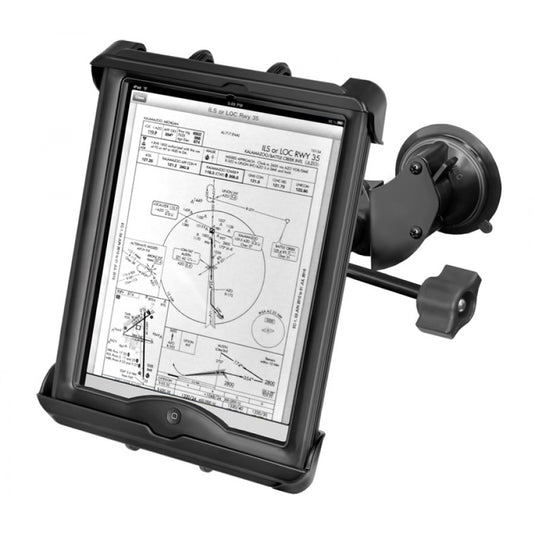 RAM-B-189-TAB17-ALA1-KR Double Suction Cup EFB Mount with Tab-Tite Universal Holder for Apple iPad with Heavy Duty Case