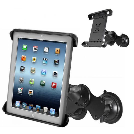 RAM-B-189-TAB3 Double Twist Lock Suction Cup Mount with Tab-Tite Holder for 10" Tablets w/ or w/o cases