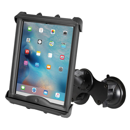 RAM-B-189-TAB8 Double Suction Cup Mount with Tab-Tite 10" Tablet Holder for Heavy Duty Cases