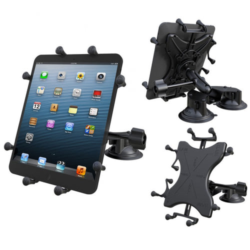 RAM-B-189-UN9-ALA1-KR Double Twist Lock Suction Cup EFB Mount with Retention Knob & X-Grip® Holder for 10