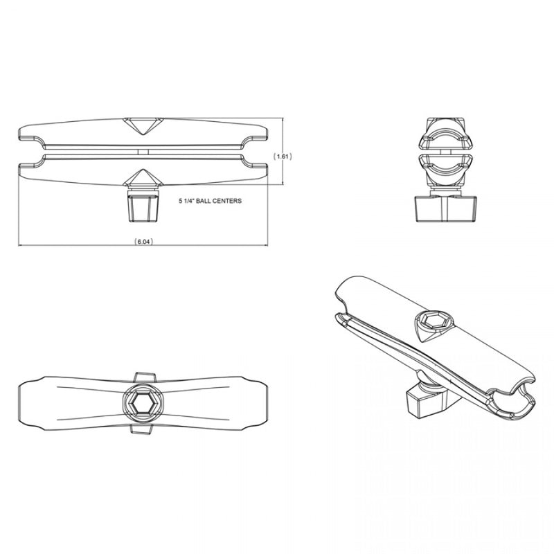 Load image into Gallery viewer, RAM-B-201-C Long Double Socket Arm for 1&quot; Ball
