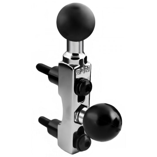 RAM-B-309-2CH Chrome Handlebar Base with Two 1" Balls