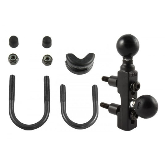 RAM-B-309-8 Clutch/Brake / U-Bolt Handlebar Mount with Two 1" Balls