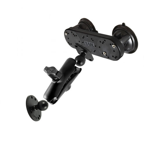 RAM-B-333-202-KT Double Suction Mount with Double Socket Arm and Round Adapter