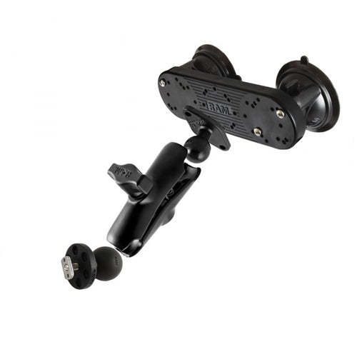 RAM-B-333-375-KT Double Suction Mount with Double Socket Arm and T-Slot Ball