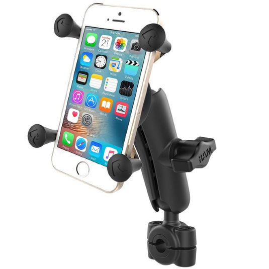 RAM-B-408-37-62-UN7 Torque 3/8" - 5/8" Diameter Mini Rail Base with 1" Ball, Standard Arm and X-Grip® for Phones