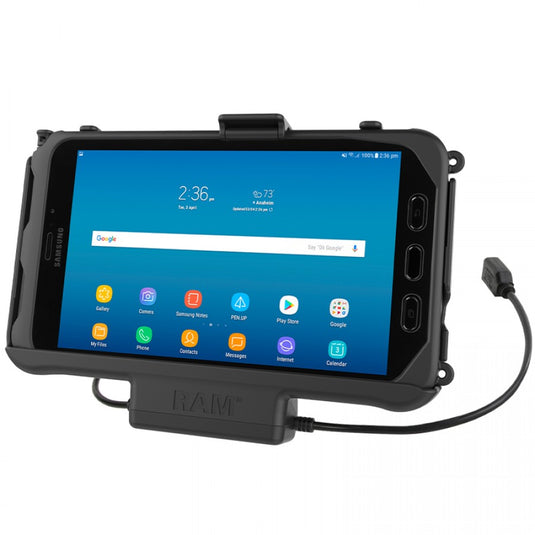 RAM-HOL-SAM60PD RAM® EZ-Roll'r Power + Data Cradle for Samsung Tab Active3 and Tab Active2