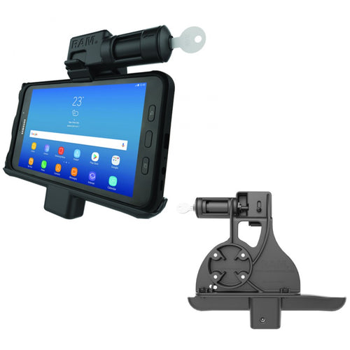 RAM-HOL-SAM7PKL Locking Powered Vehicle Cradle with Keyed Lock for the Samsung Galaxy Tab Active2