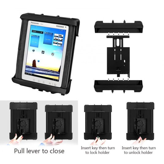 RAM-HOL-TABL9 Tab-Lock Universal Lockable Holder for the Panasonic Toughpad FZ-A1 (w/ case)