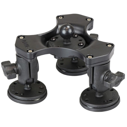 RAP-B-365-1-339 1" Ball Base Connected to Three Triple Magnetic Ball & Socket Base Adapters