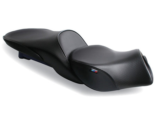 BMW R 1200/1250 RT 2014-19, 2020+, CFX/BLACK WELT, 2-PC SEAT SET, REGULAR HEIGHT, OEM HEAT.