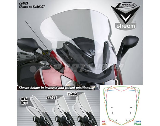 Z-Technik Windscreen VStream Clear Touring Screen - BMW K1600GT/L