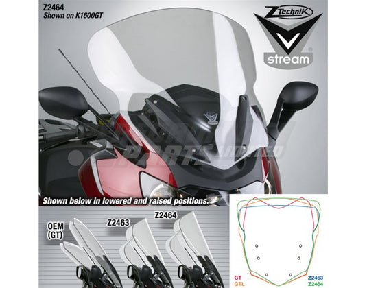 Z-Technik Windscreen VStream Clear TALL Touring Screen - BMW K1600GT/L