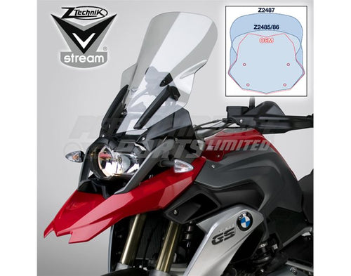 Z-Technik Windscreen VStream Clear Touring Screen - R1200GS Adventure -  1250GS Adventure 2020