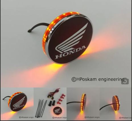 HONDA LED EMBLEM INDICATOR LIGHTS (SET) 62 MM - IP67 RATED.