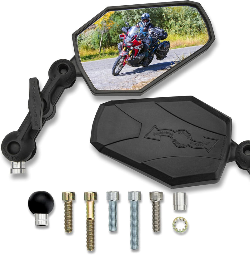 Load image into Gallery viewer, Doubletake 6" Motorcycle Mirror extension KIT Enduro, Adventure, Dual Sport etc.
