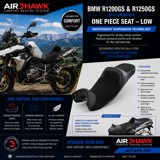 AIRHAWK BMW BMW R 1200 GS Touring Motorcycle Seat | 2013-Present | IST