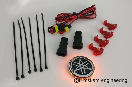 YAMAHA LED EMBLEM INDICATOR LIGHTS (SET) 45 MM - IP67 RATED.